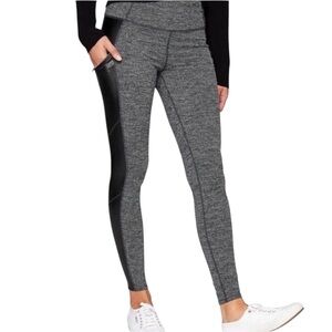 ATHLETA grey/black XS Luxe Metro drifter leggings sidezip‎ sporty wear gym